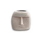 Vaso Sorriso ceramic vase with a whimsical smiley face design, ideal for playful living room décor