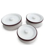 Bianco Magico casserole set of 3 with elegant white design, ideal for serving hot dishes