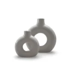 Vaso Perla set of 2 ceramic vases with pearl-like finish, perfect for living room décor