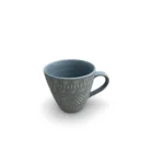 Striscia Oceano ceramic coffee mug with blue ocean-inspired stripes