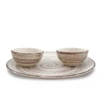 Spirale Marrone dinner set under 1000 with a brown spiral design, ideal for premium dining