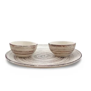 Spirale Marrone dinner set under 1000 with a brown spiral design, ideal for premium dining