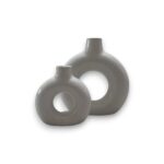 Vaso Perla set of 2 ceramic vases with pearl-like finish, perfect for living room décor