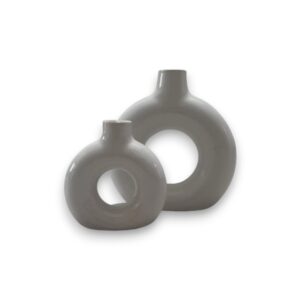 Vaso Perla set of 2 ceramic vases with pearl-like finish, perfect for living room décor