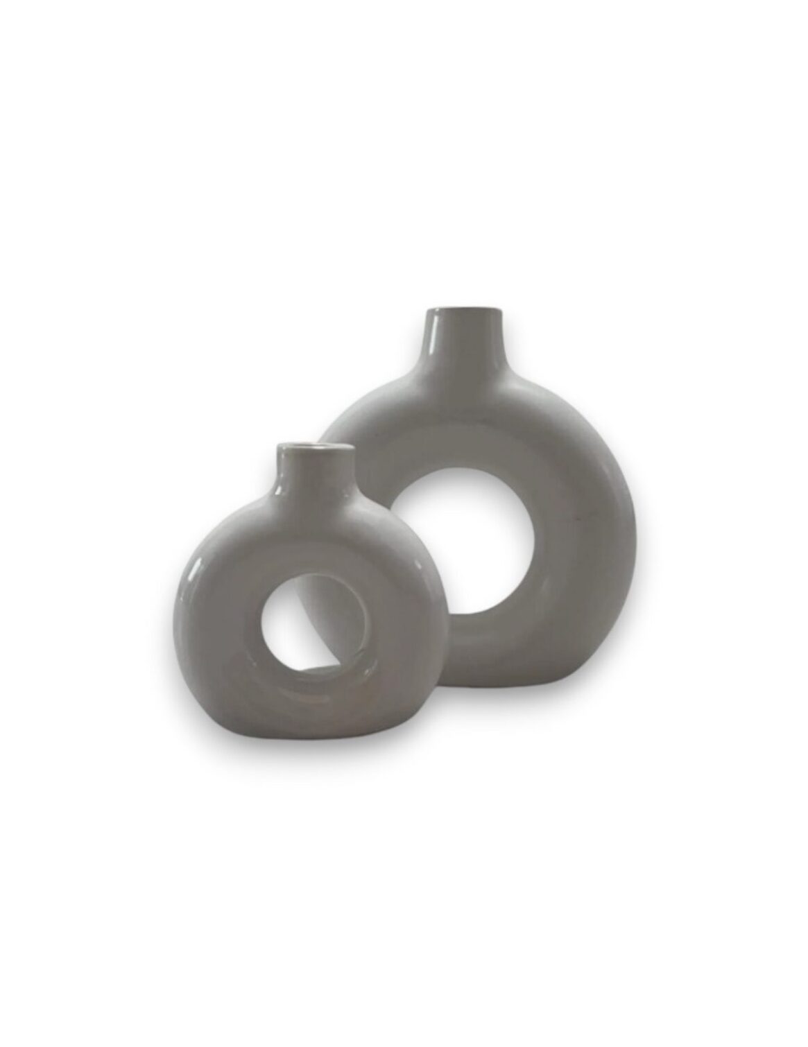 Vaso Perla set of 2 ceramic vases with pearl-like finish, perfect for living room décor