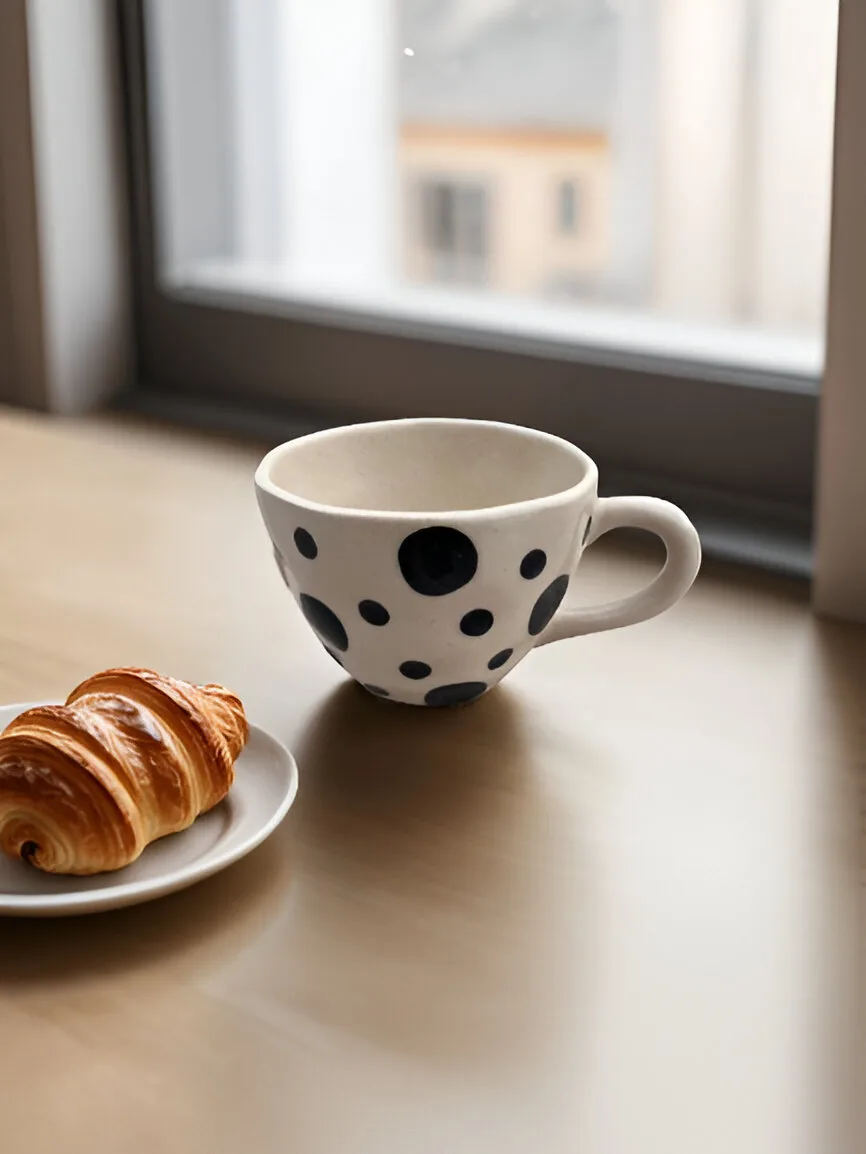 Stella Night ceramic cup with celestial star design, perfect for coffee or tea