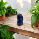 Spirito Calmo mini sculpture – beige stone face sculpture for home decor