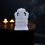 Vighnaharta marble mini sculpture – white Ganesha idol for decor and blessing