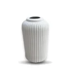 Vel Bianco ceramic vase with sleek white design, perfect for floral arrangements in the living room