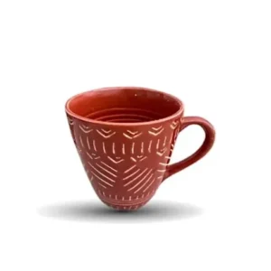 Traccia Cannella ceramic coffee mug with cinnamon-hued design