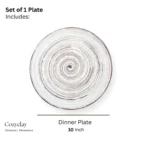 Giro di Rosso – Red spiral ceramic dinner plate