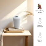 Vel Bianco ceramic vase with sleek white design, perfect for floral arrangements in the living room