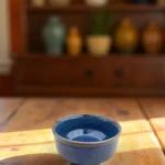 Blu Luce ceramic serving bowl with bright blue glaze for modern table settings