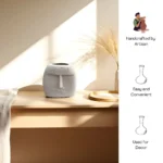 Vaso Sorriso ceramic vase with a whimsical smiley face design, ideal for playful living room décor