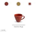 Traccia Cannella ceramic coffee mug with cinnamon-hued design