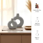 Vaso Perla set of 2 ceramic vases with pearl-like finish, perfect for living room décor