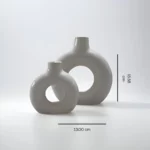 Vaso Perla set of 2 ceramic vases with pearl-like finish, perfect for living room décor