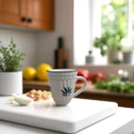 Herb Sors ceramic mug with botanical design, ideal for coffee lovers