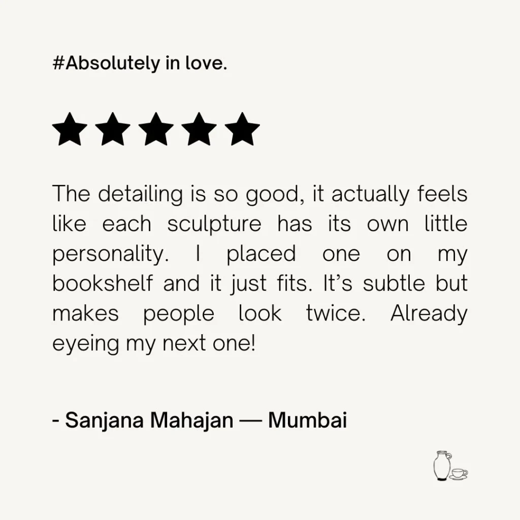 Customer review for mini sculpture from CozyClay