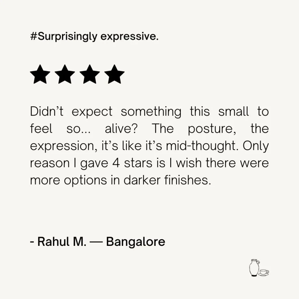 Customer review for mini sculpture from CozyClay