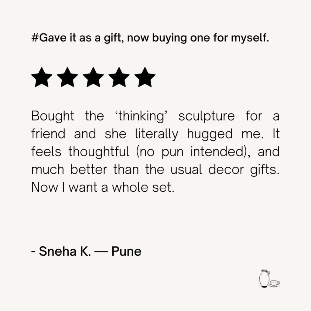 Customer review for mini sculpture from CozyClay