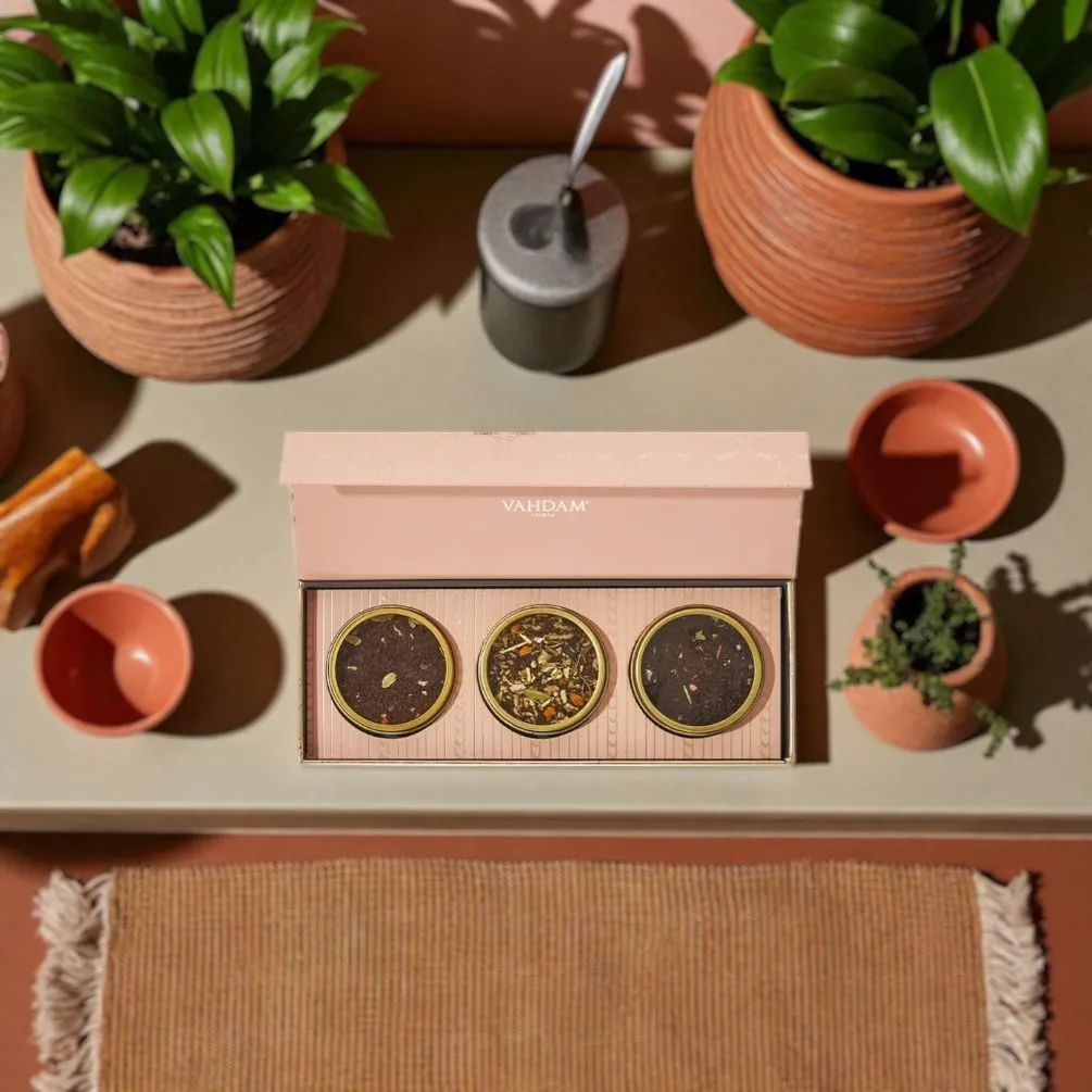 VAHDAM Tea Gift Box – Assorted Green & Herbal Teas from India