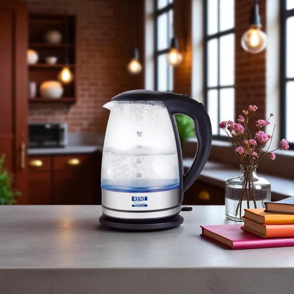 Kent 16023 Glass Kettle – 1.7L with Blue LED Indicator