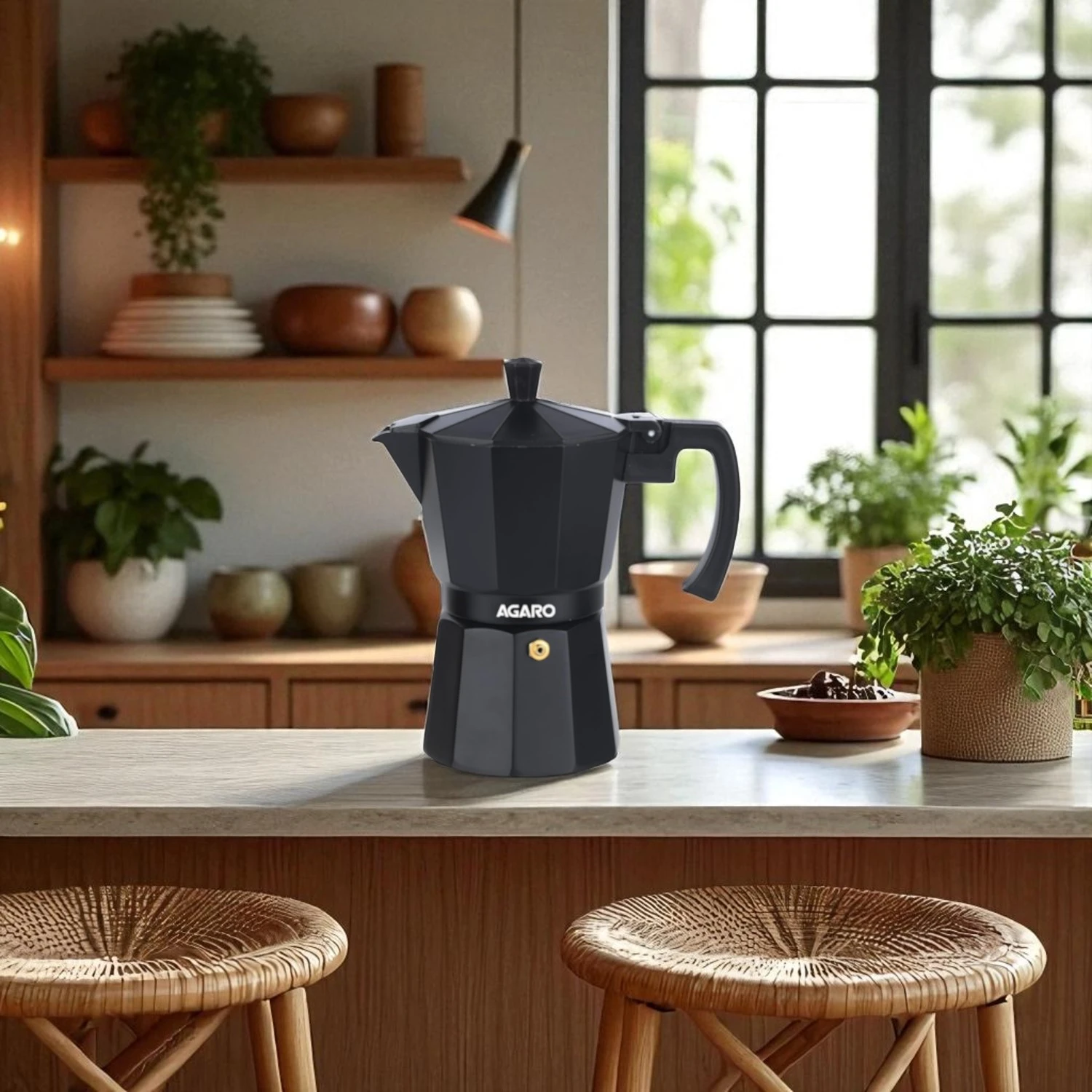 AGARO Classic Moka Pot, Stovetop, Espresso Coffee Maker, 240 Ml
